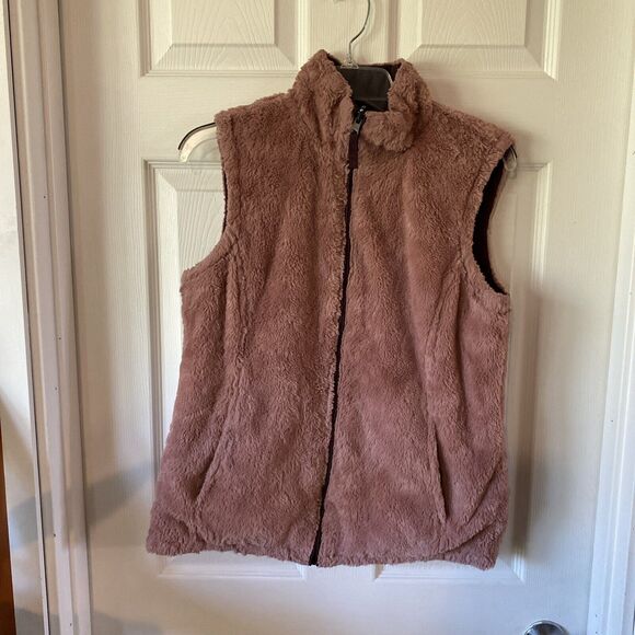 Free Country Quilted Vest Women’s Size S Small Purple Faux Fur Reversible - Picture 10 of 15